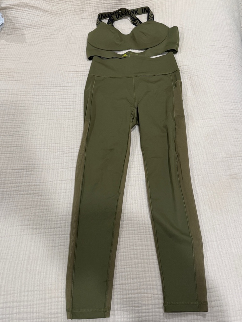 IVY PARK Olive Green High-Waist Leggings with Matching Sports Bra